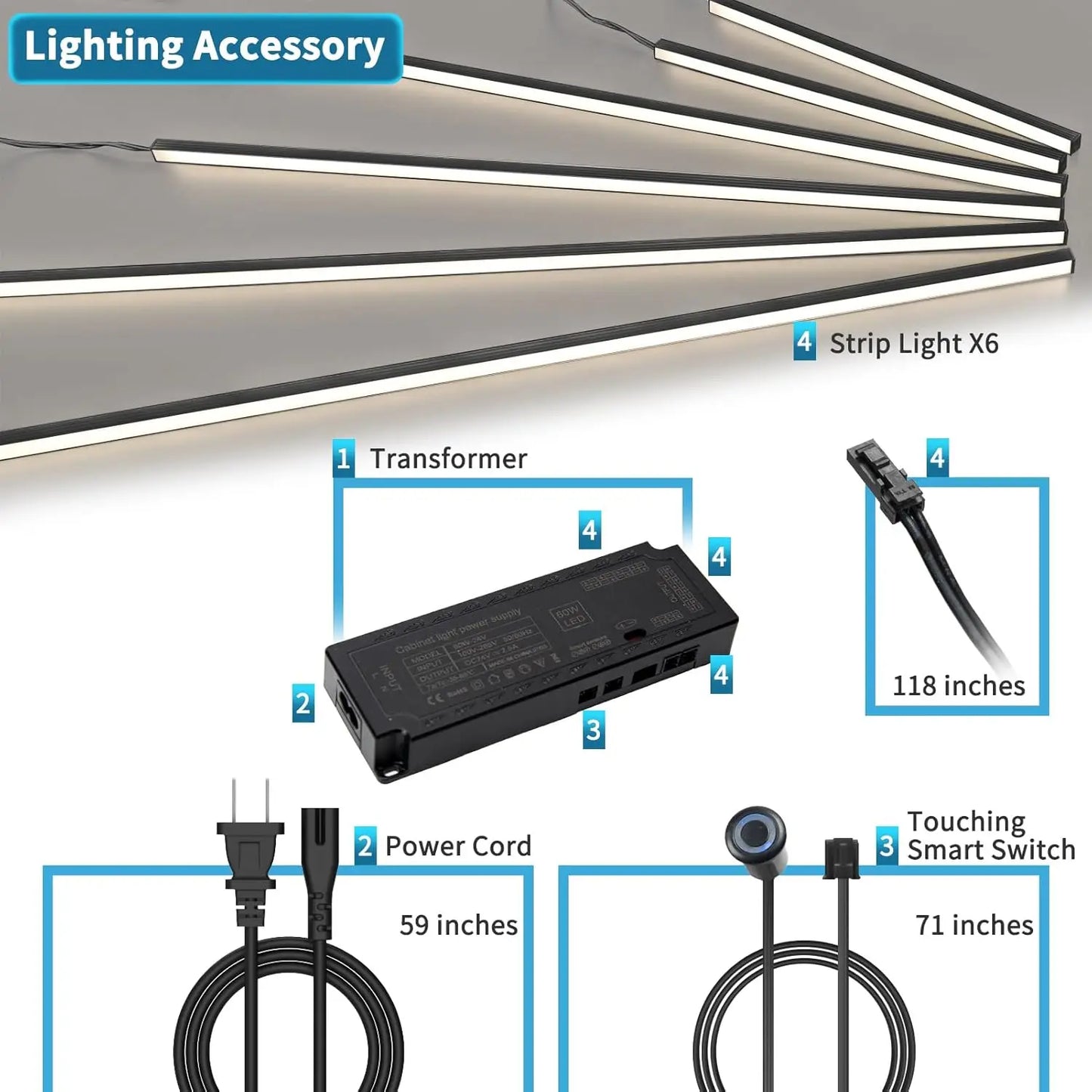6-Pack Self-Adhesive LED
