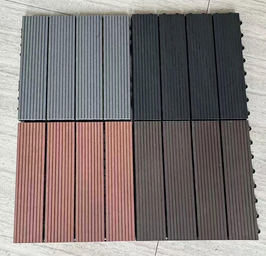 WPC Deck Tiles Outdoor Balcony Easy Interlocking Installation