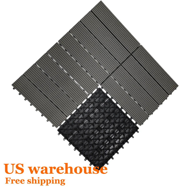 WPC Deck Tiles Outdoor Balcony Easy Interlocking Installation