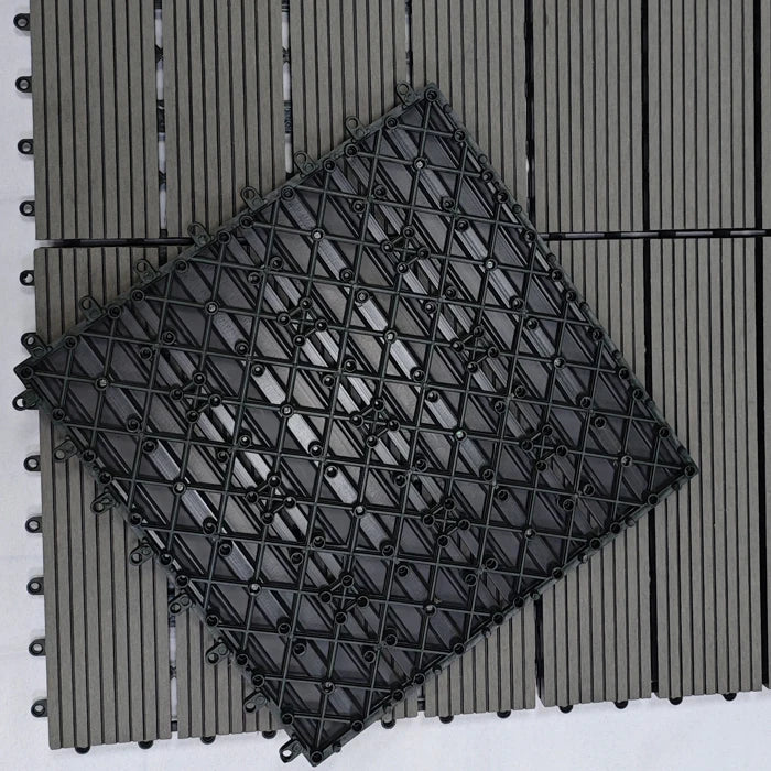 WPC Deck Tiles Outdoor Balcony Easy Interlocking Installation