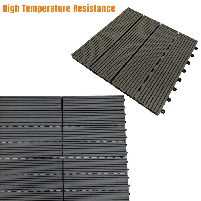 WPC Deck Tiles Outdoor Balcony Easy Interlocking Installation