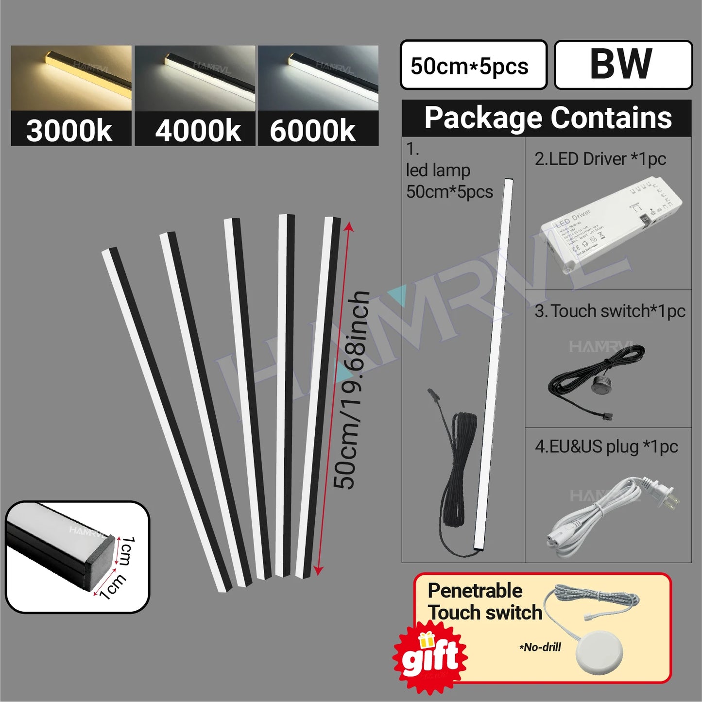 LED Strip Light for Wood Slat Wall Panel No-drill