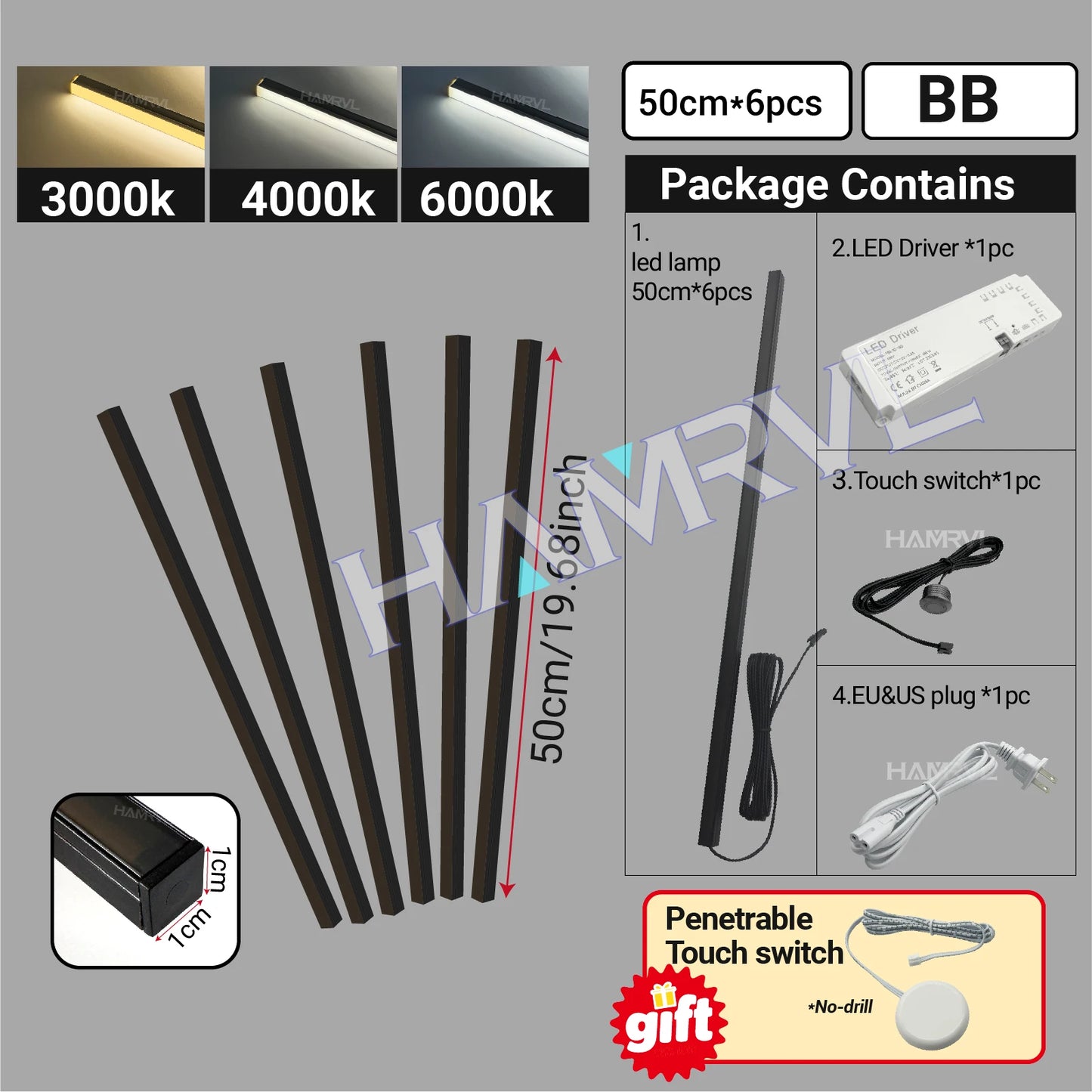 LED Strip Light for Wood Slat Wall Panel No-drill
