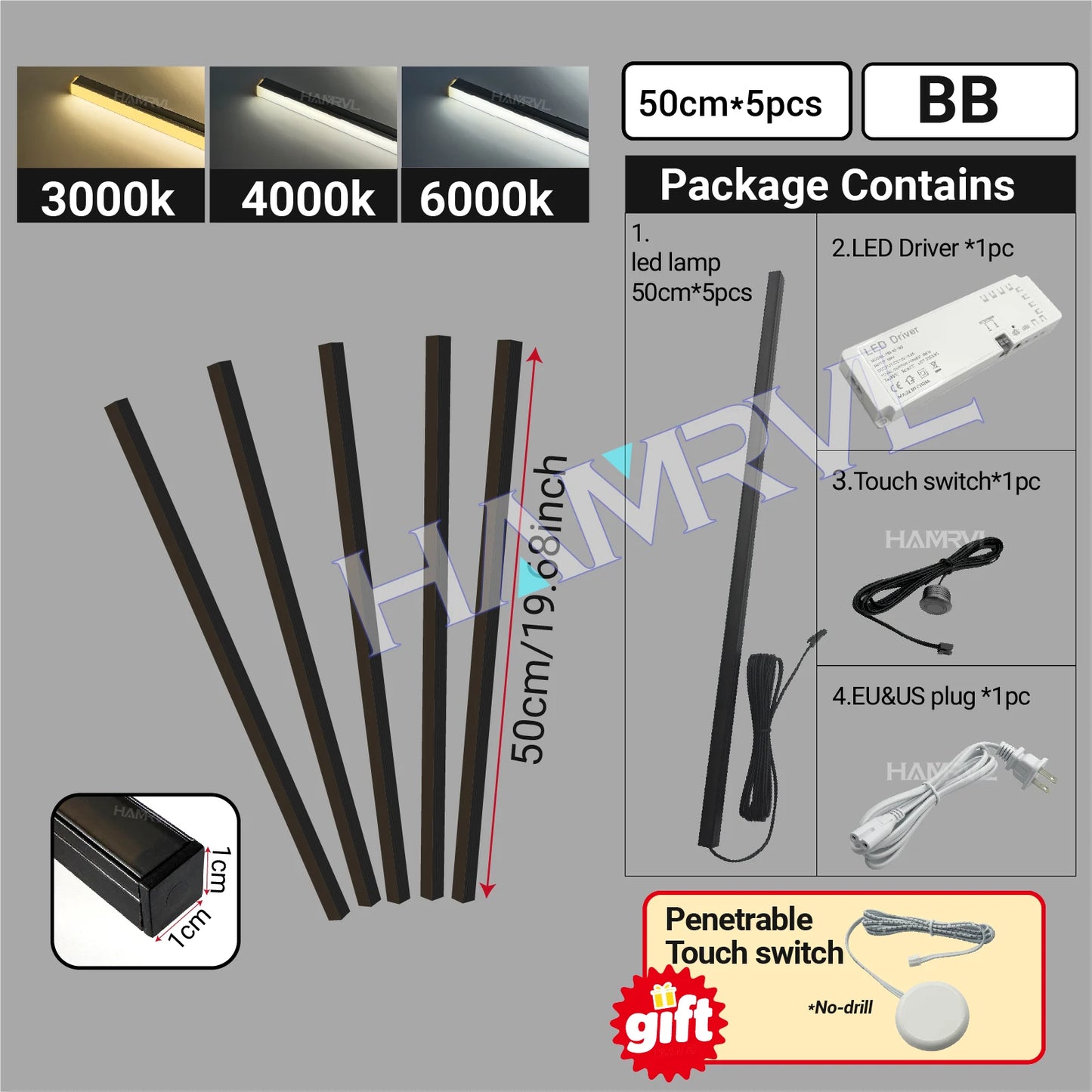 LED Strip Light for Wood Slat Wall Panel No-drill