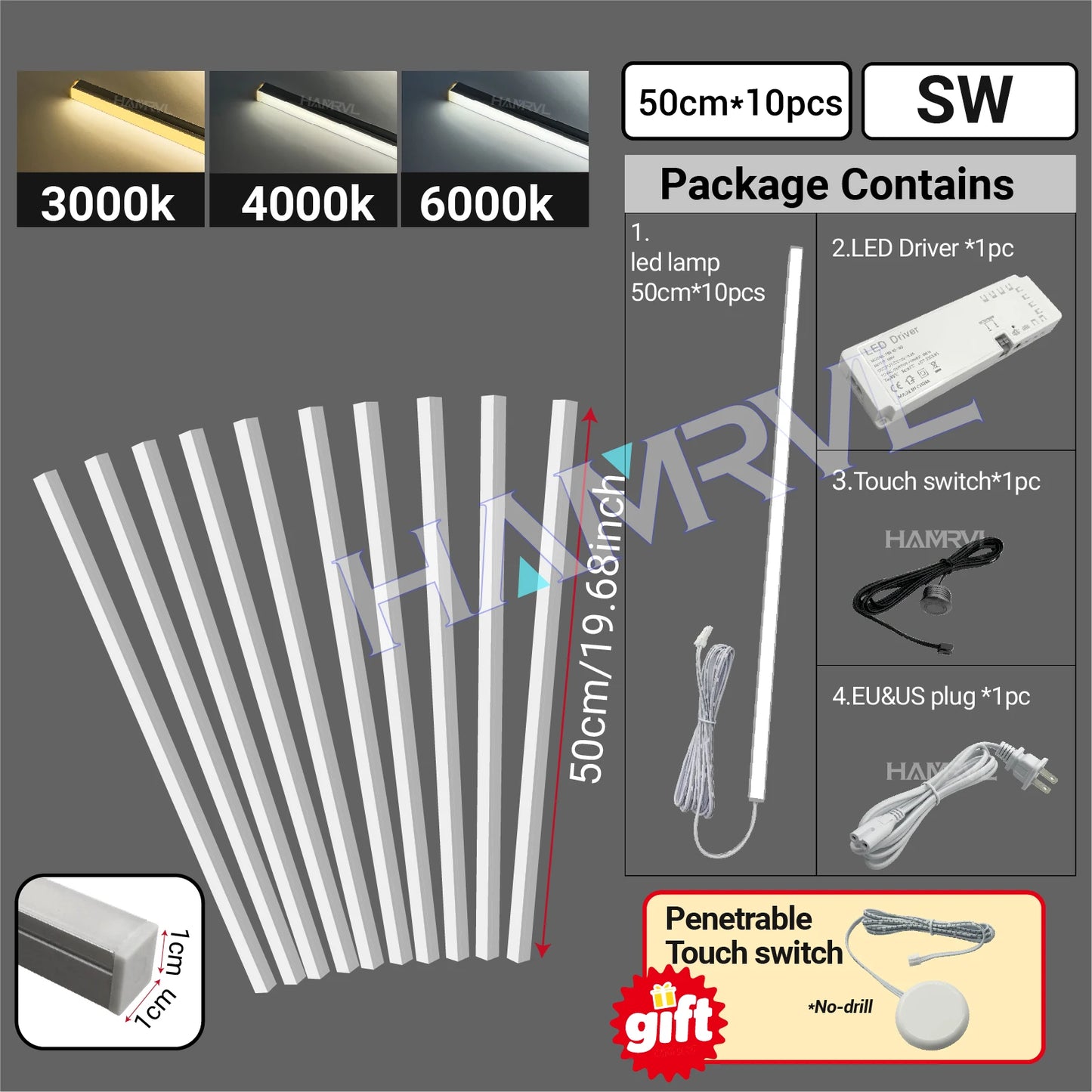 LED Strip Light for Wood Slat Wall Panel No-drill