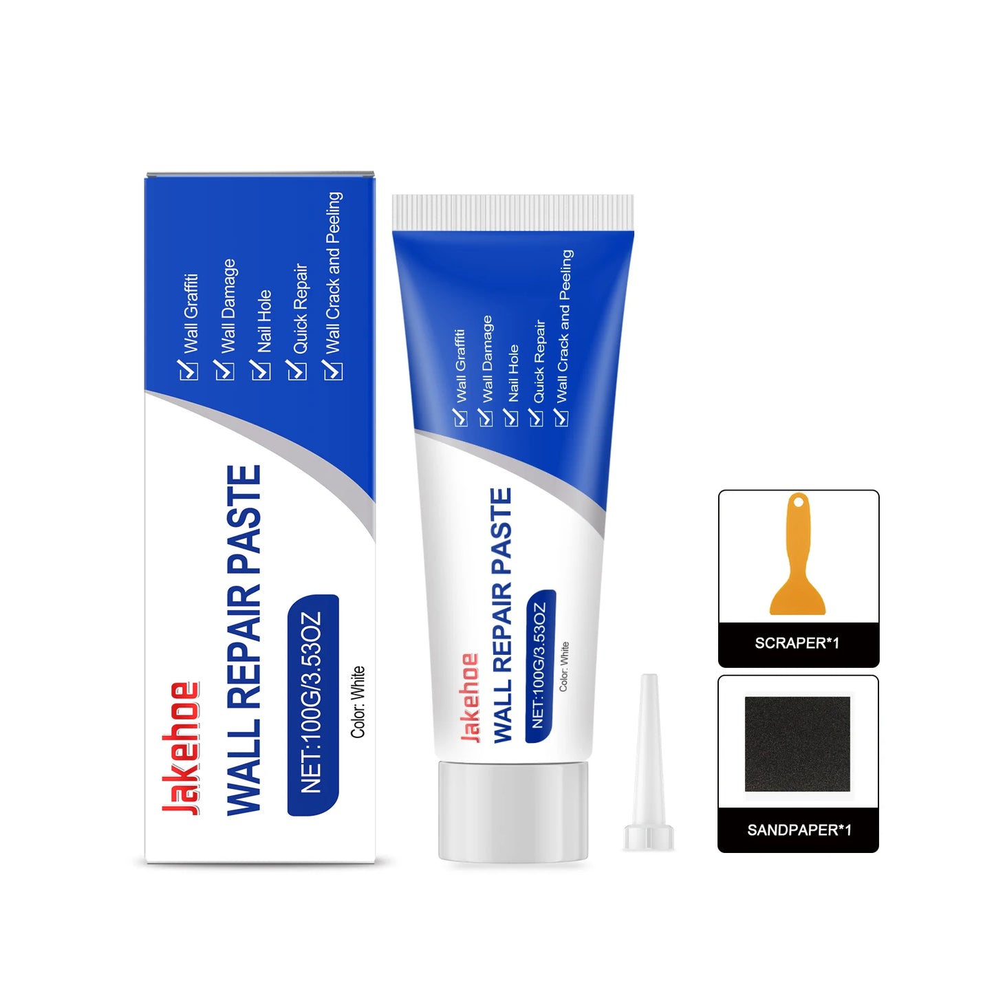 Wall Repair Paste Kit Fill Holes Cracks Graffiti Strong Adhesion Easy DIY