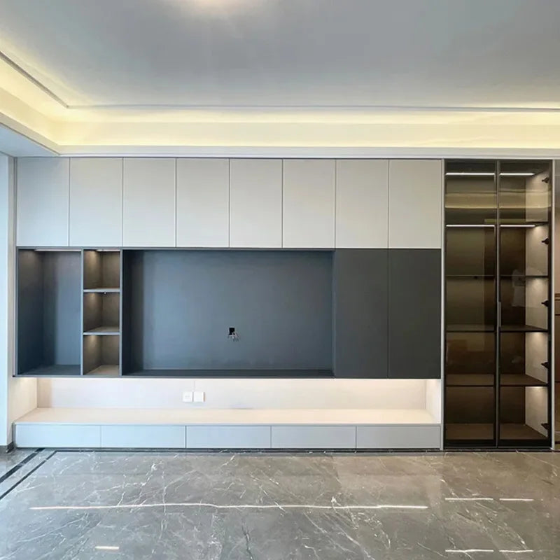 Modern Italian White Gloss Marble TV Stand
