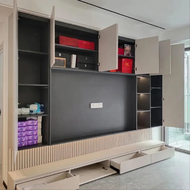 Modern Design White Wooden Furniture Wall Mount TV