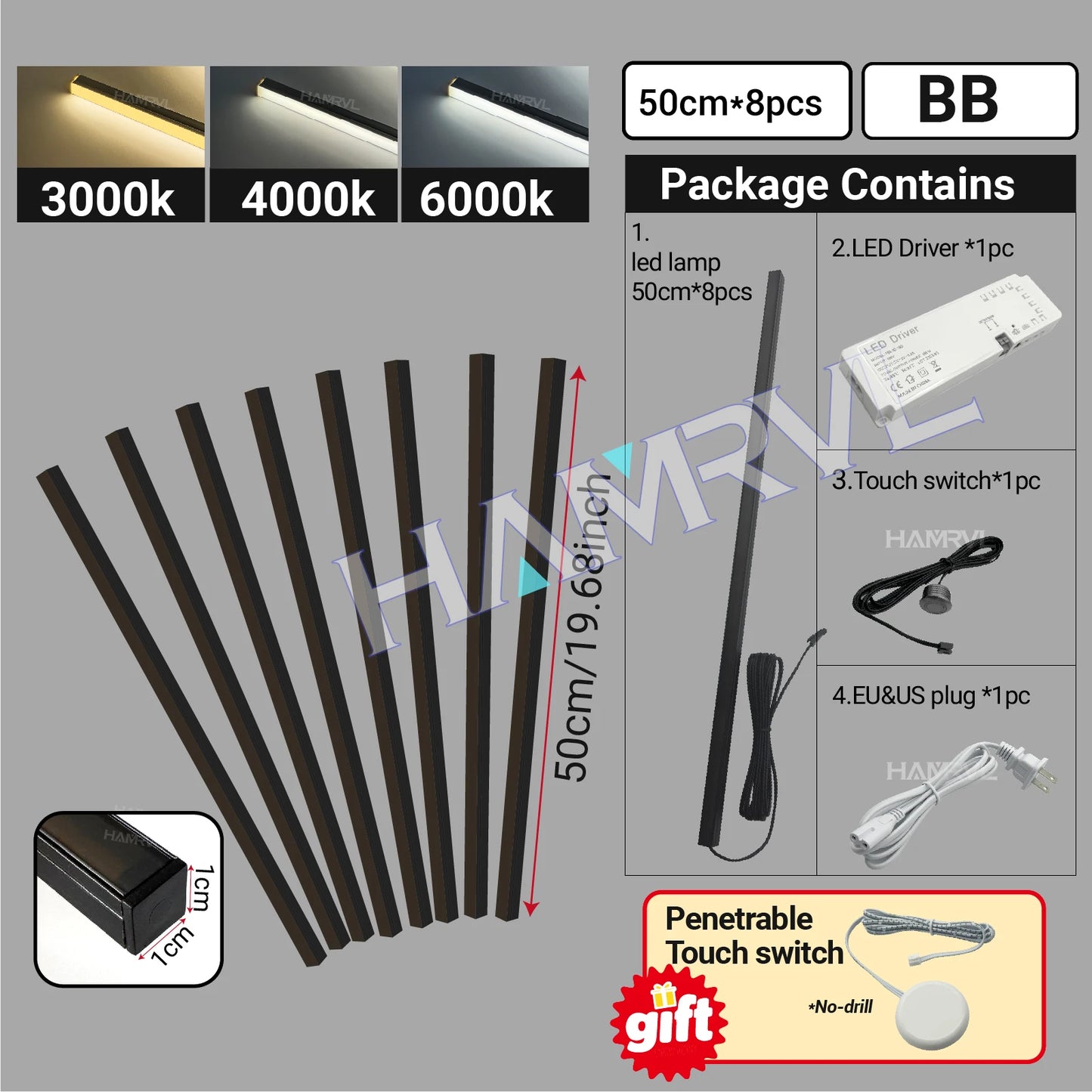 LED Strip Light for Wood Slat Wall Panel No-drill