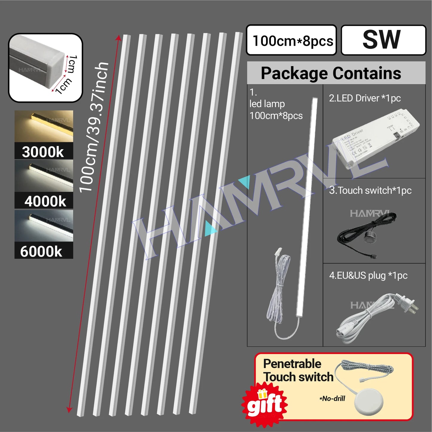 LED Strip Light for Wood Slat Wall Panel No-drill