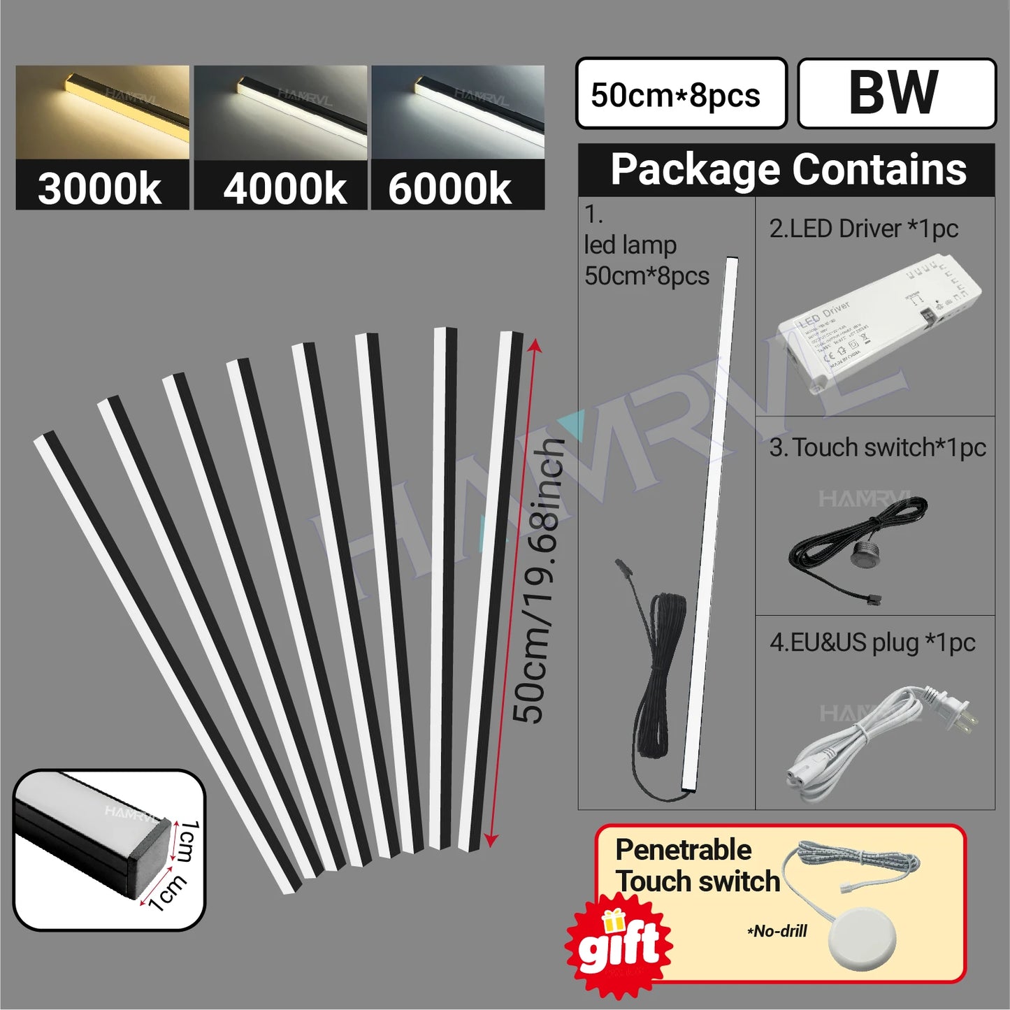 LED Strip Light for Wood Slat Wall Panel No-drill