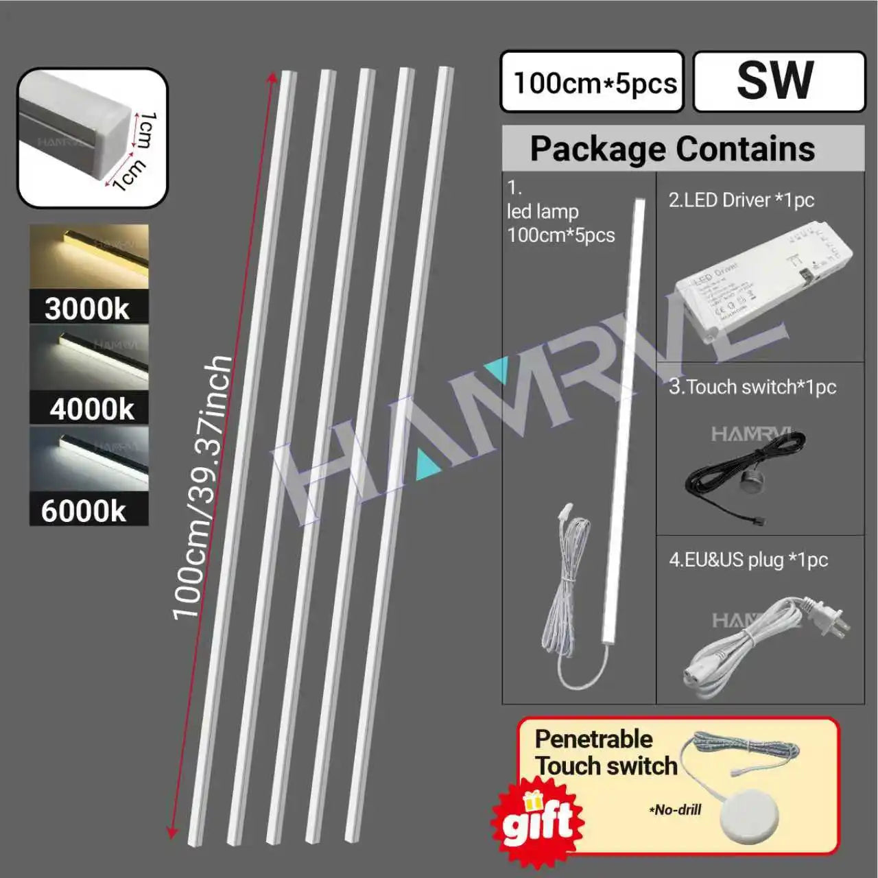 LED Strip Light for Wood Slat Wall Panel No-drill
