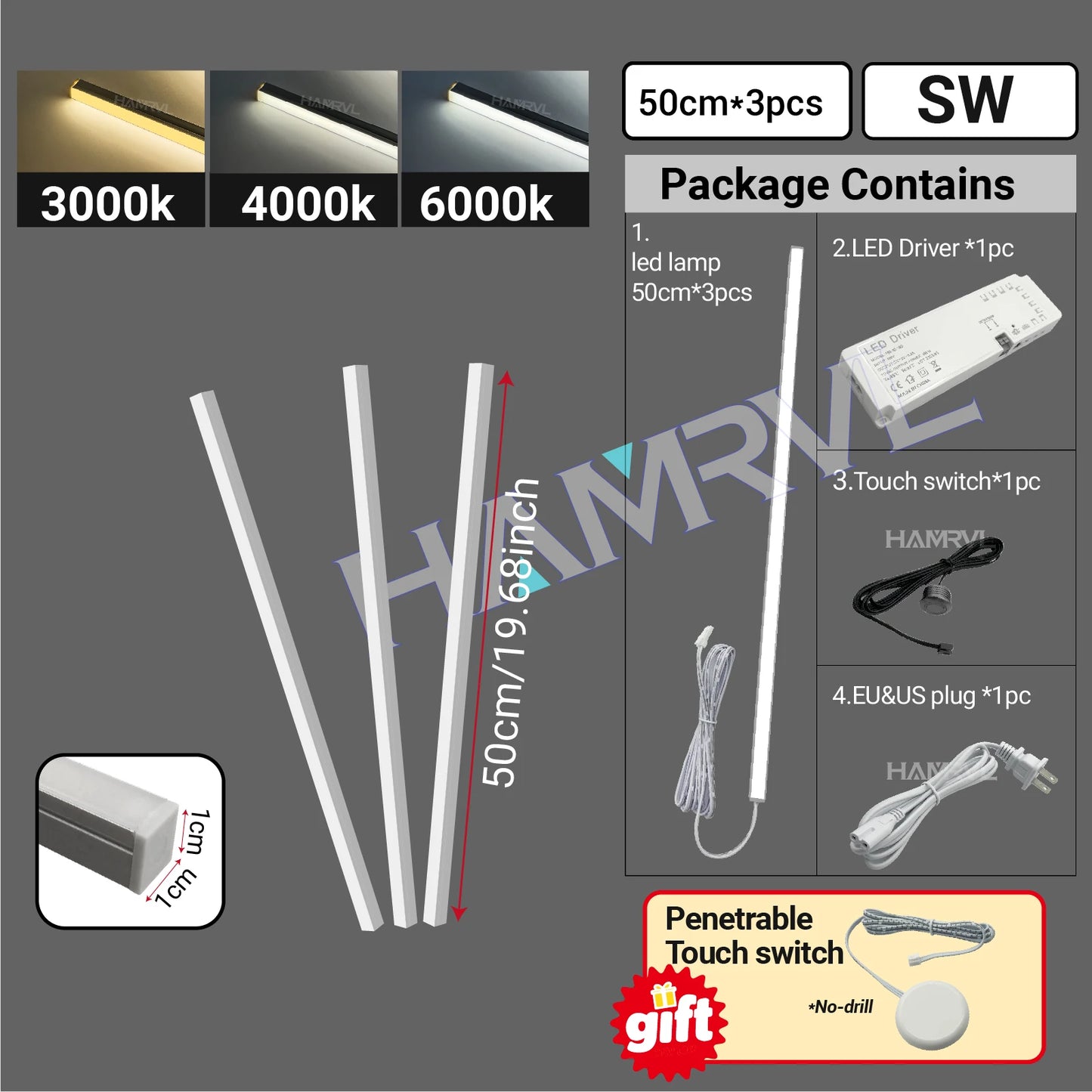 LED Strip Light for Wood Slat Wall Panel No-drill