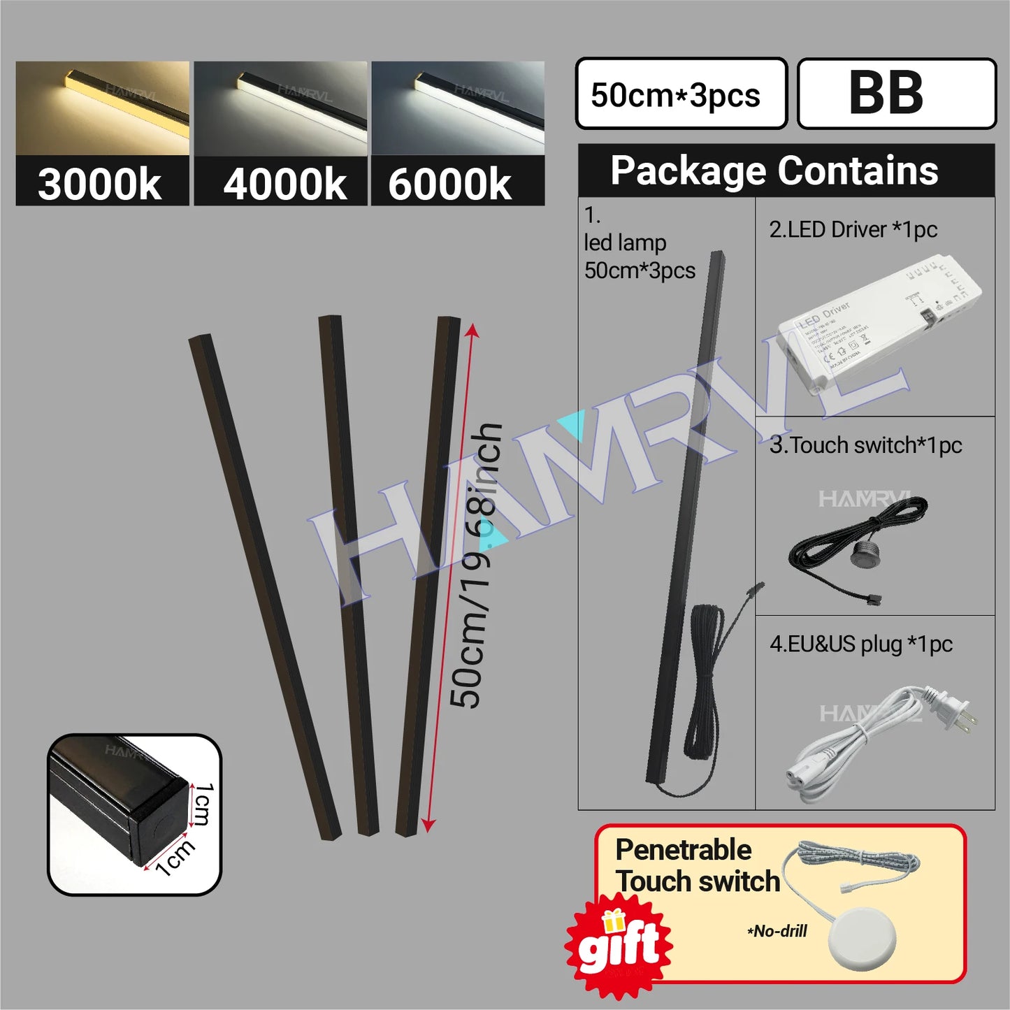 LED Strip Light for Wood Slat Wall Panel No-drill