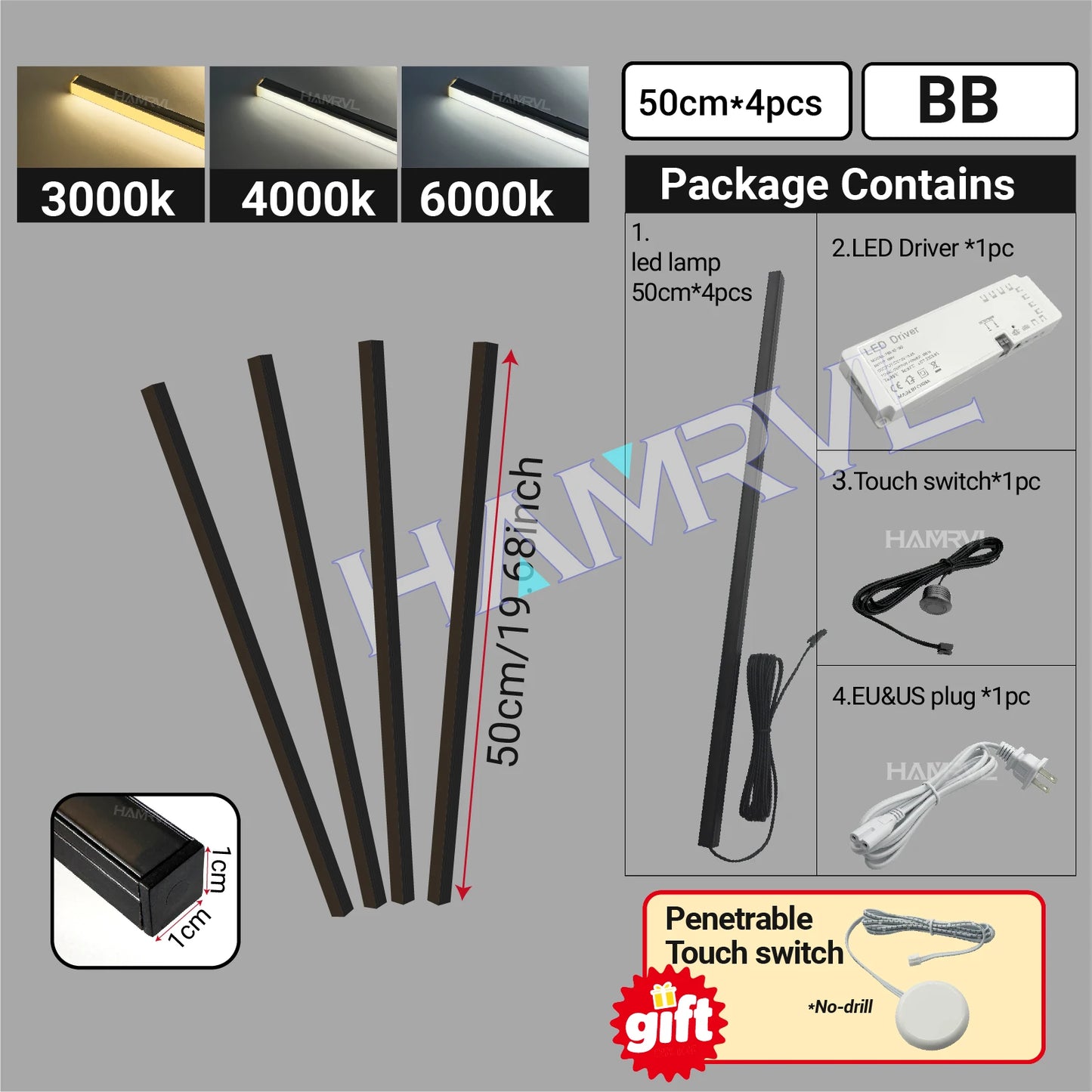 LED Strip Light for Wood Slat Wall Panel No-drill