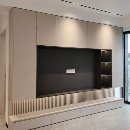 Modern Design White Wooden Furniture Wall Mount TV