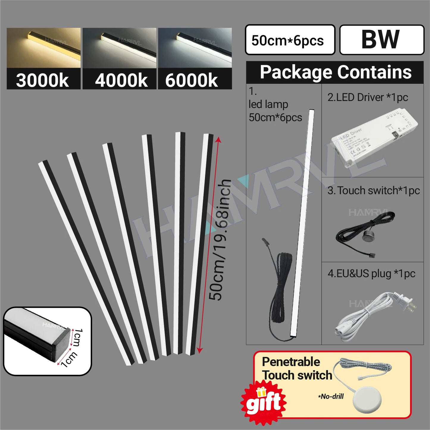 LED Strip Light for Wood Slat Wall Panel No-drill