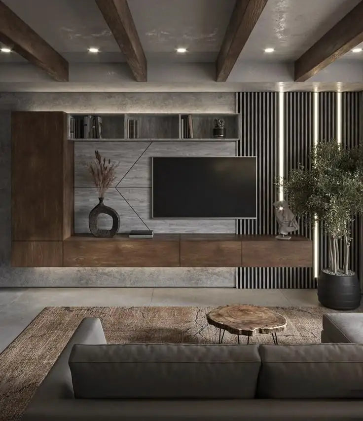 Modern Pantry Living White Oak TV Room