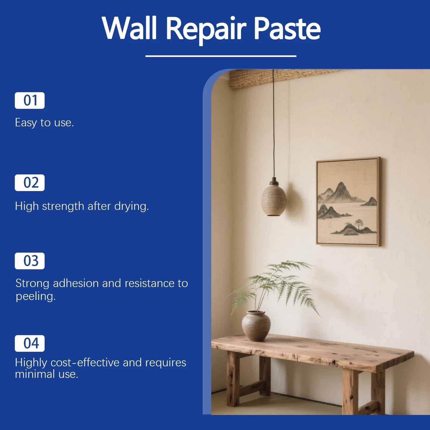 Wall Repair Paste Kit Fill Holes Cracks Graffiti Strong Adhesion Easy DIY