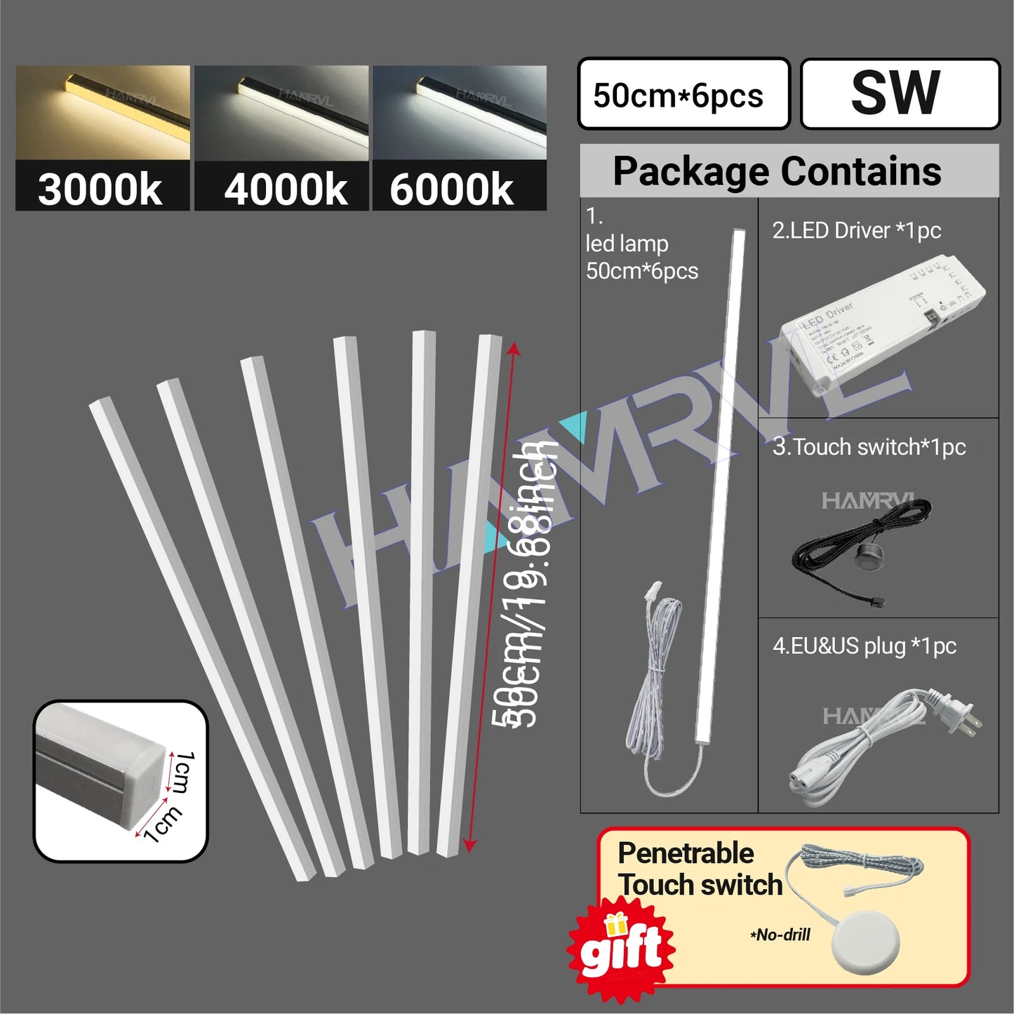 LED Strip Light for Wood Slat Wall Panel No-drill
