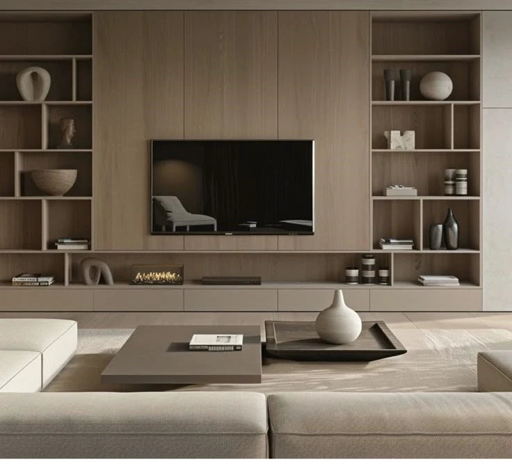 Modern Pantry Living White Oak TV Room
