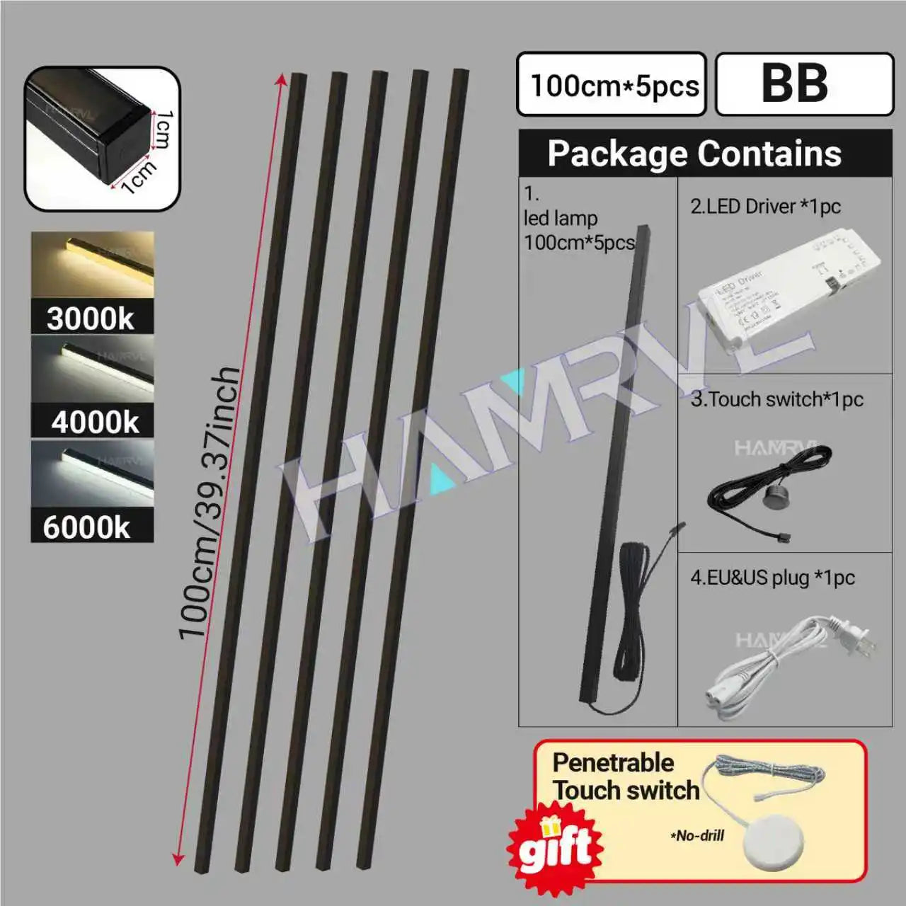 LED Strip Light for Wood Slat Wall Panel No-drill