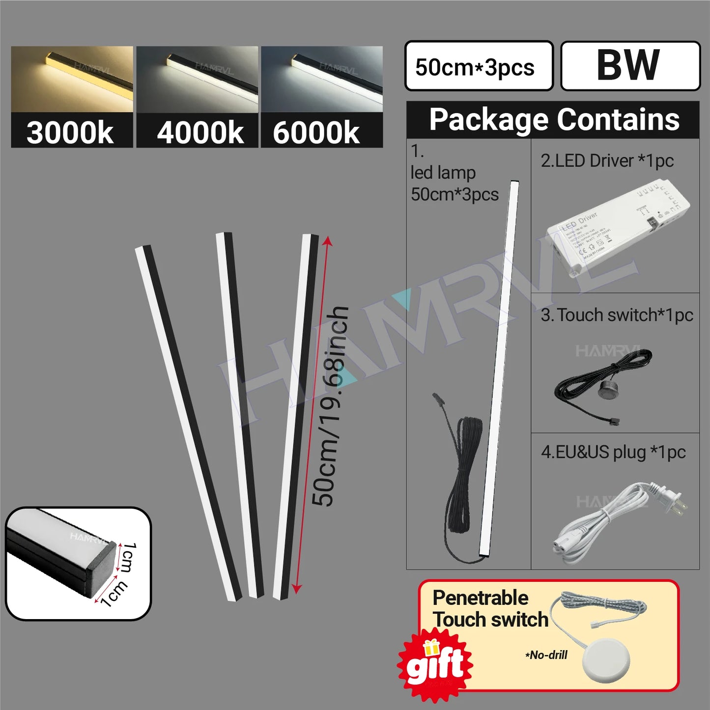 LED Strip Light for Wood Slat Wall Panel No-drill