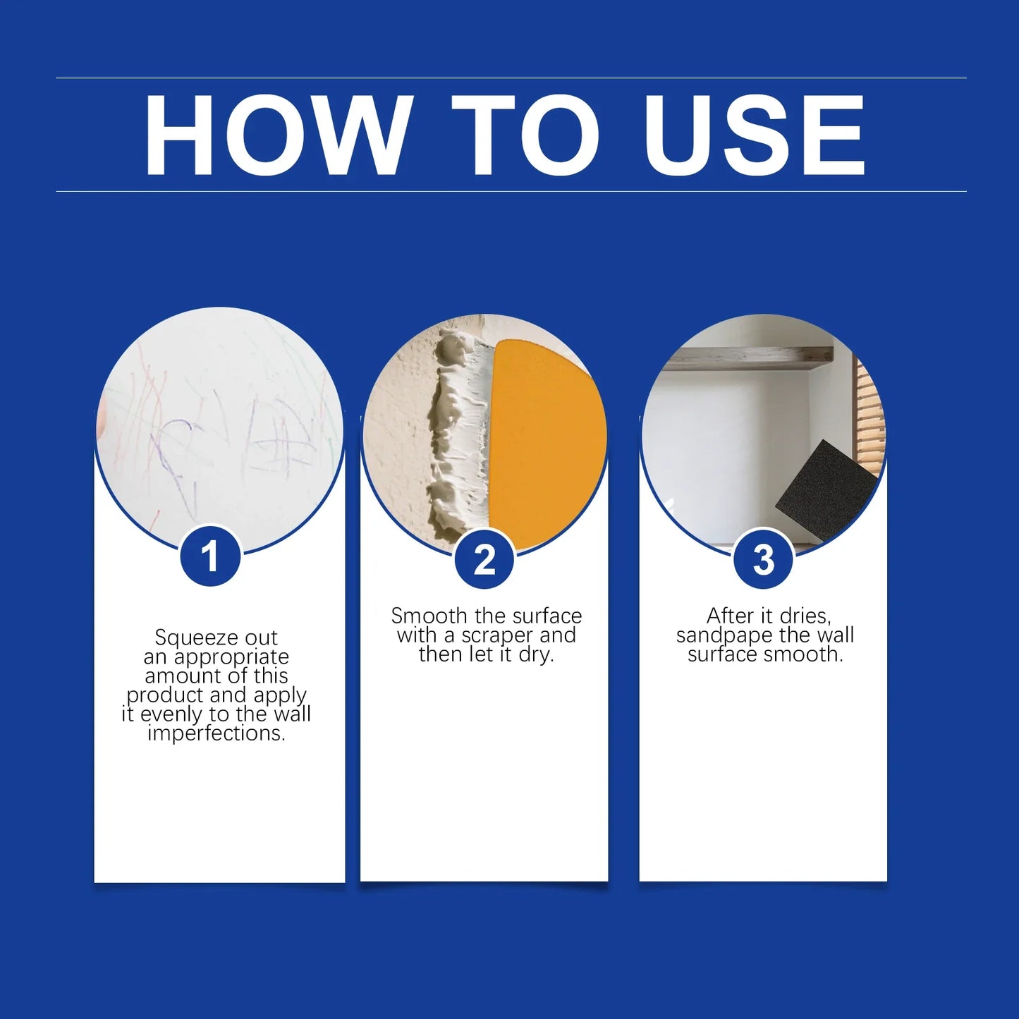 Wall Repair Paste Kit Fill Holes Cracks Graffiti Strong Adhesion Easy DIY