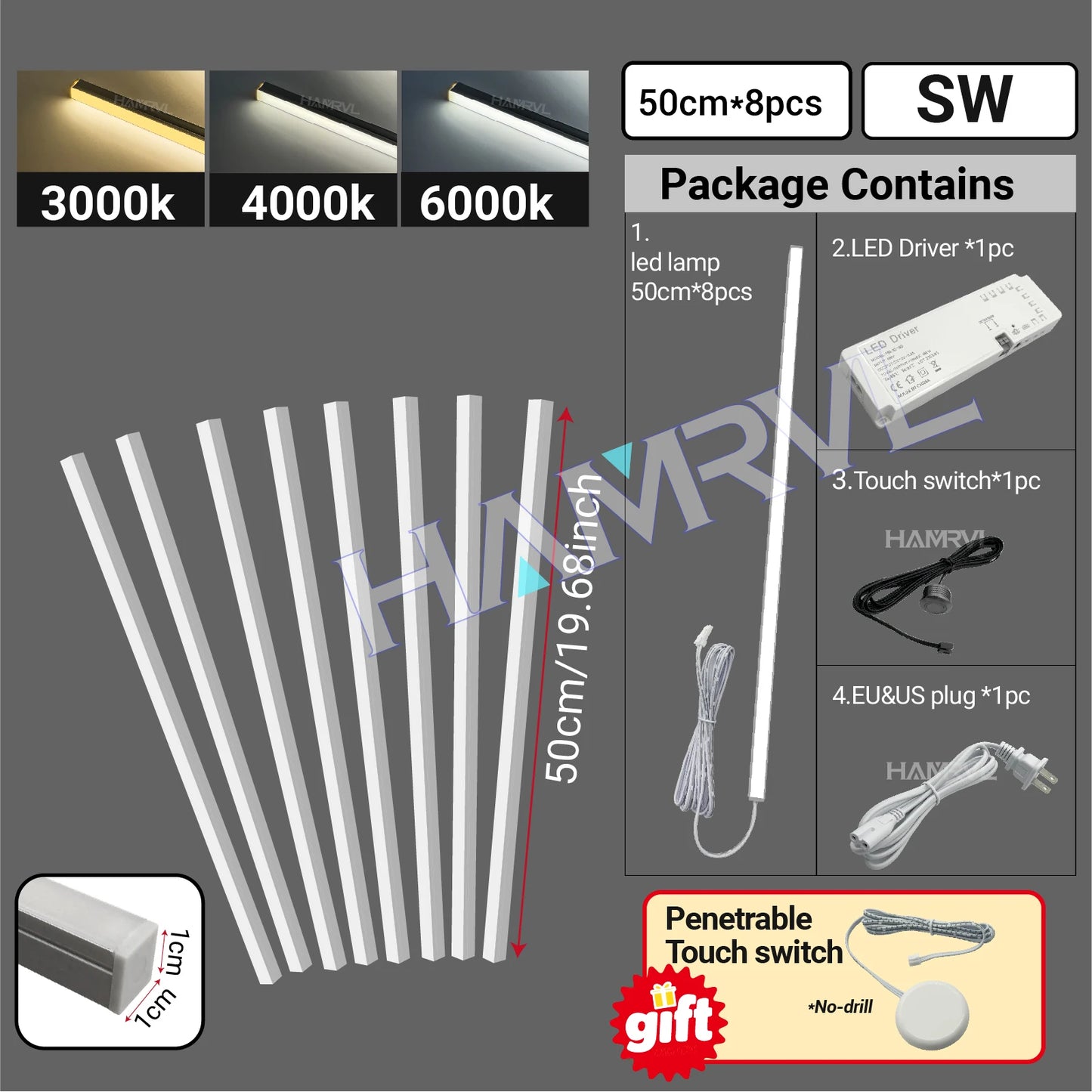 LED Strip Light for Wood Slat Wall Panel No-drill